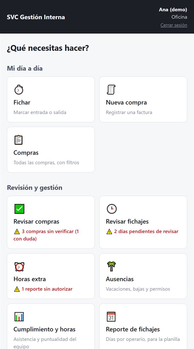 Menú de la oficina en la app de gestión, con avisos de lo pendiente
